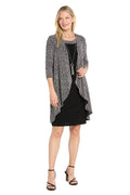 Metallic Animal Print Flyaway Jacket Dress with Detachable Necklace