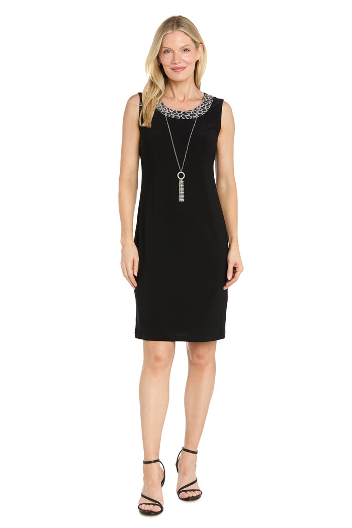 Metallic Animal Print Flyaway Jacket Dress with Detachable Necklace