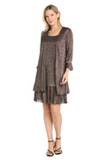 Metallic Crinkle Chiffon Jacket Dress - Petite