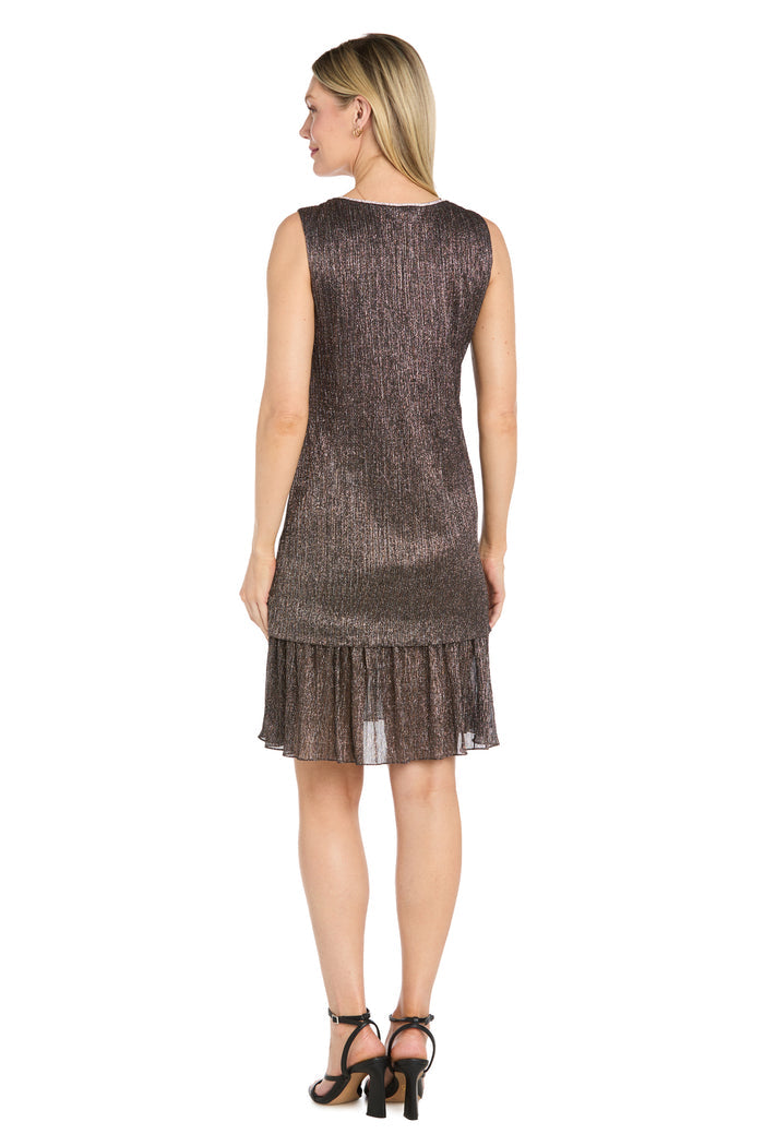 Metallic Crinkle Chiffon Jacket Dress - Petite