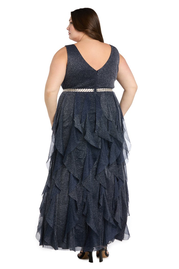 Metallic Ruffle Gown - Plus