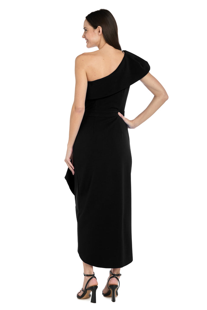 Midnight Elegance One-Shoulder Midi Dress