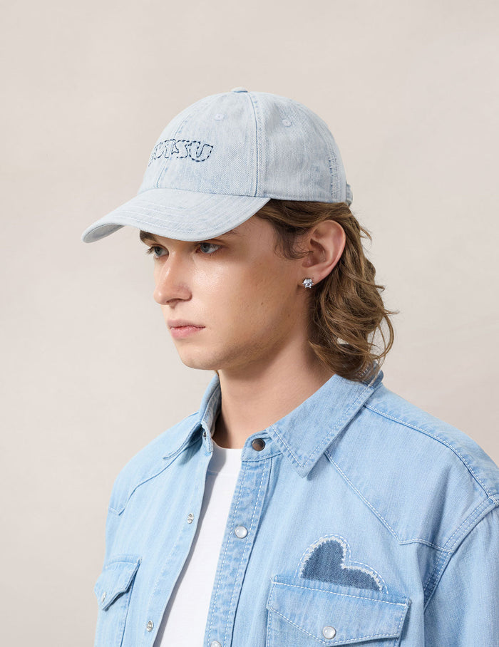 Minimal Embroidery Heavy Washed Cap