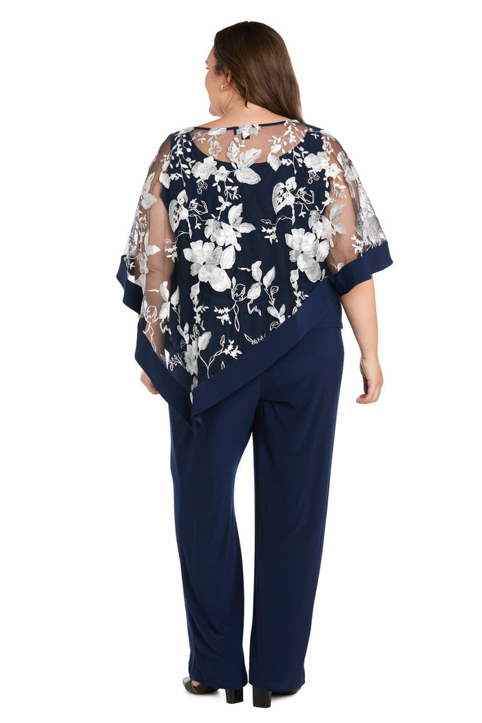 Mock Two-Piece Floral Poncho - Plus