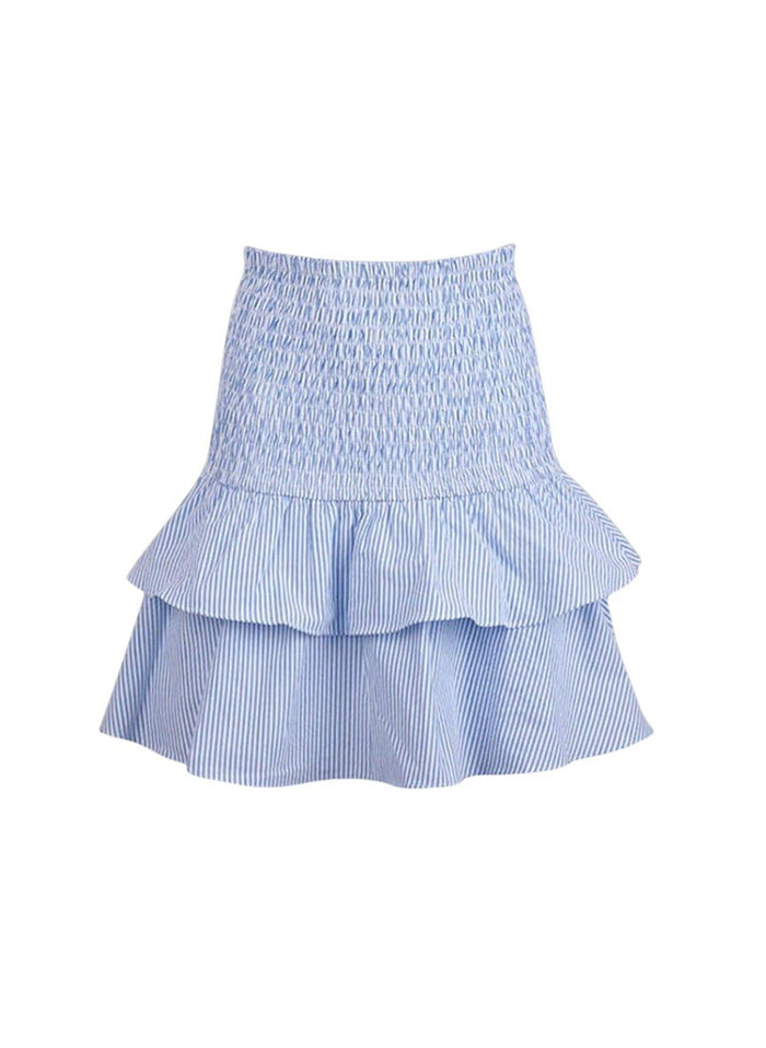 Skirts Apoella Nafsika Smocked Short Skirt Striped White Blue Apoella