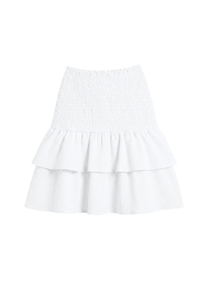 Skirts Apoella Nafsika Smocked Short Skirt White Apoella