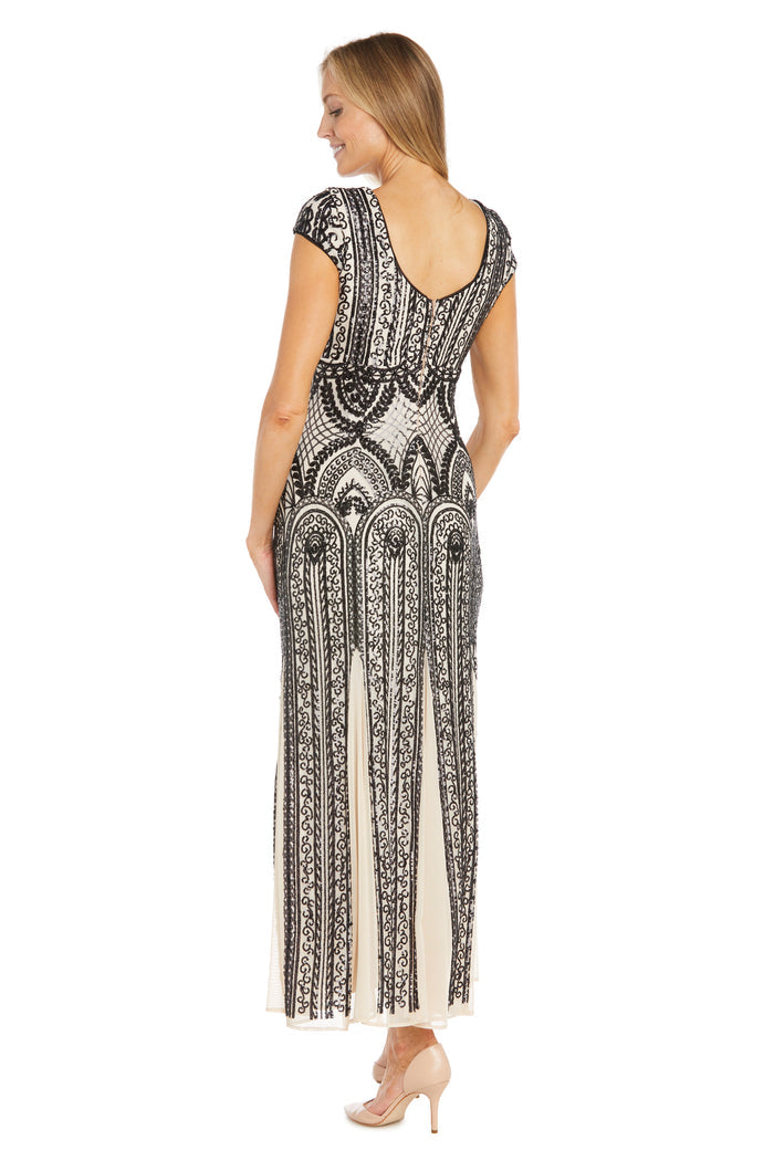 Patterned Sequin Godet Gown - Petite