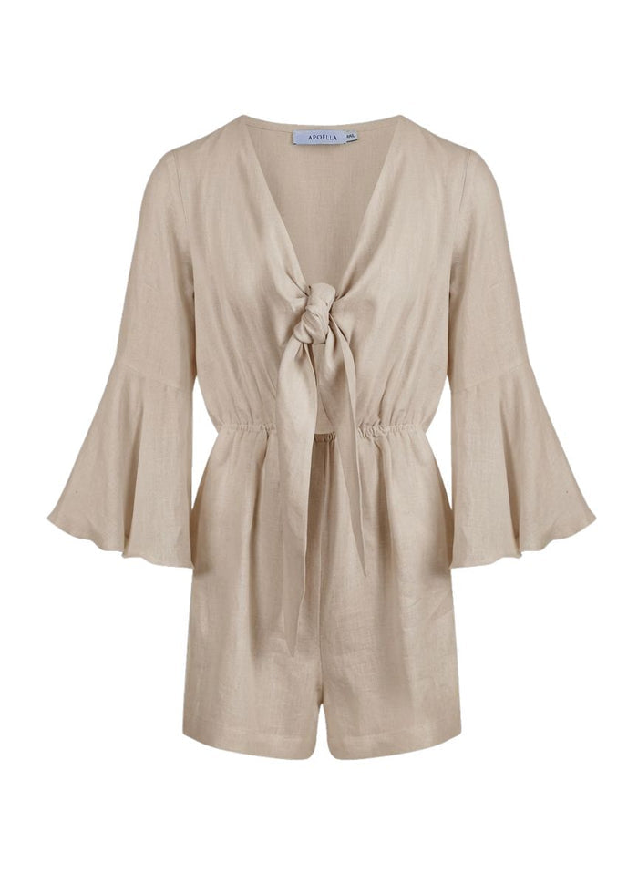 Playsuit Apoella Penelope Bow Linen Playsuit Beige Apoella