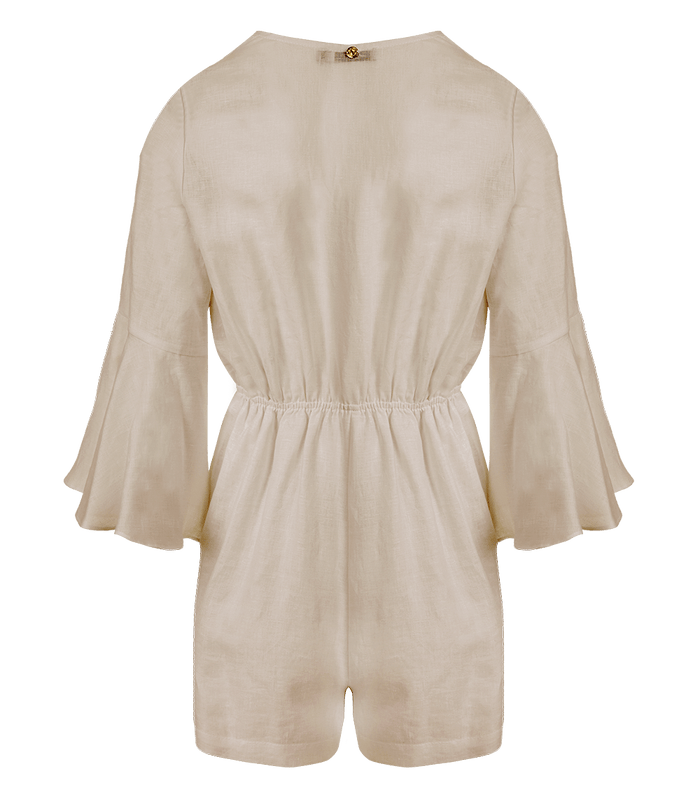 Playsuit Apoella Penelope Bow Linen Playsuit Beige Apoella