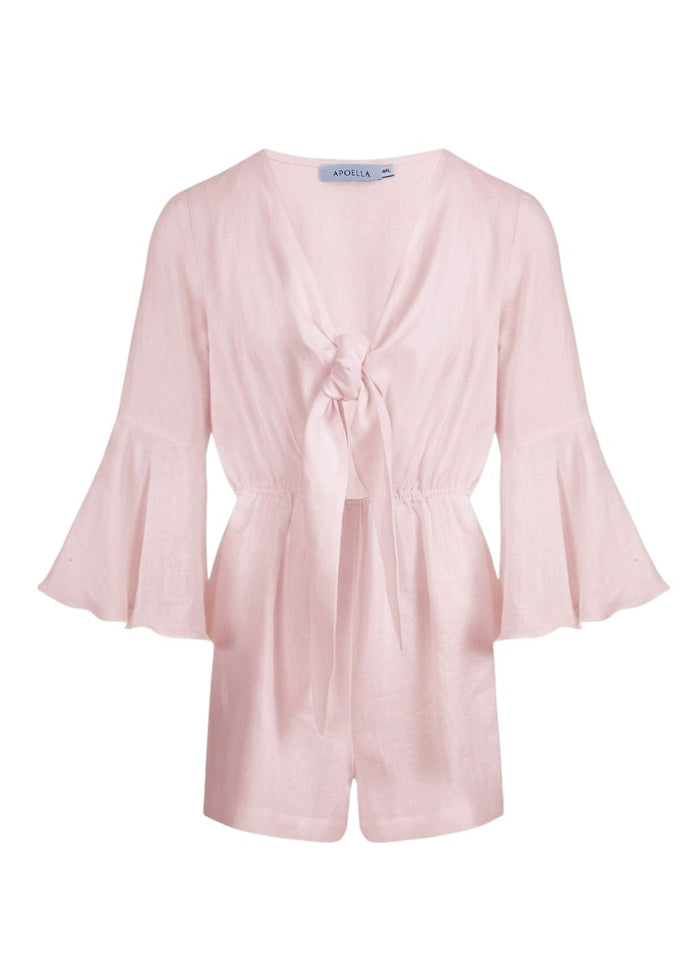 Playsuit Apoella Penelope Bow Linen Playsuit Pink Apoella