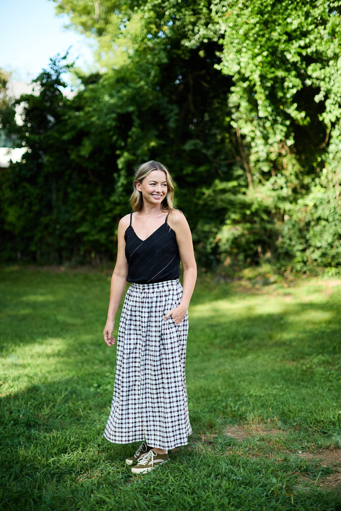 Perry Gathered Midi Skirt