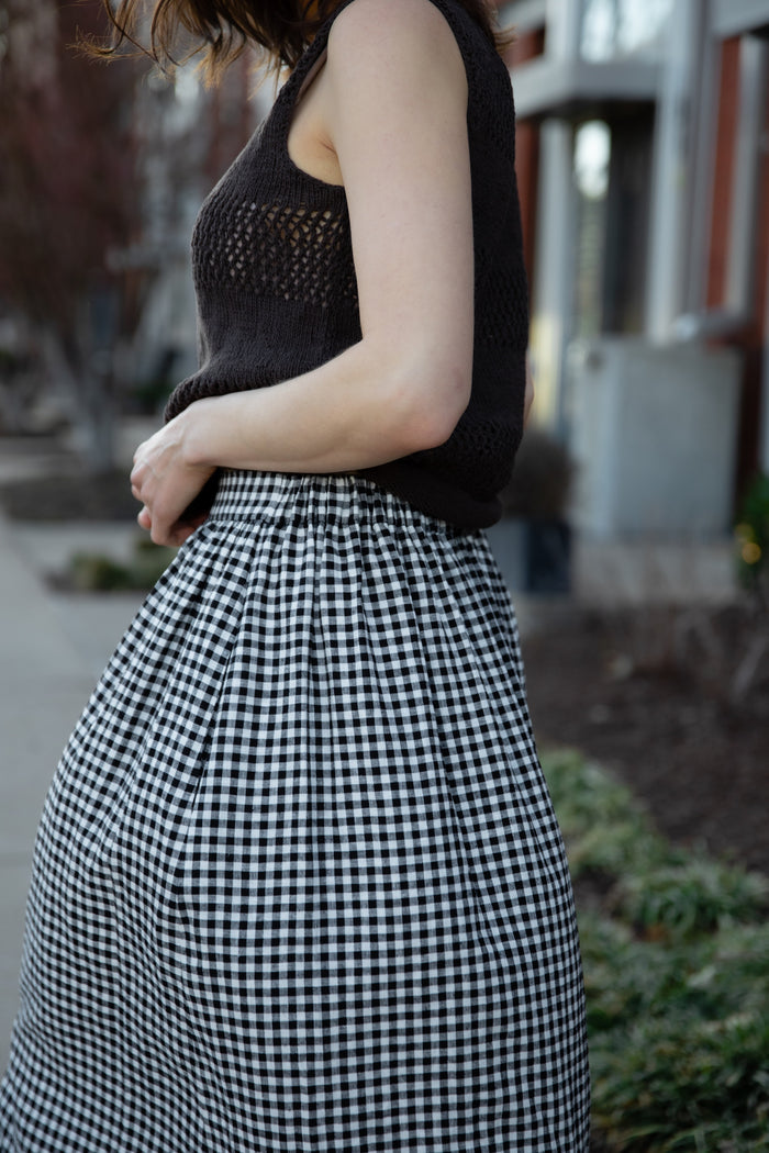 Black and White Gingham Cotton / XS