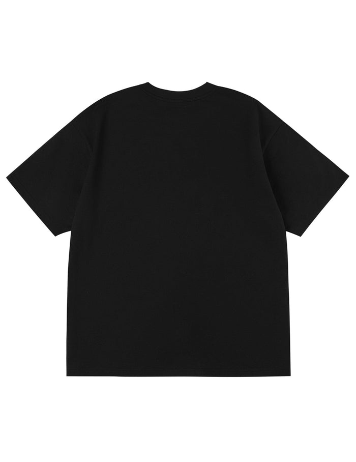 Poker Aces and Flocked Star T-shirt - Black