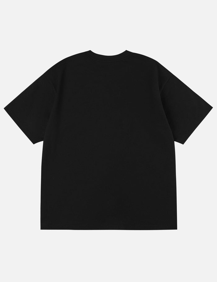 Poker Aces and Flocked Star T-shirt - Black