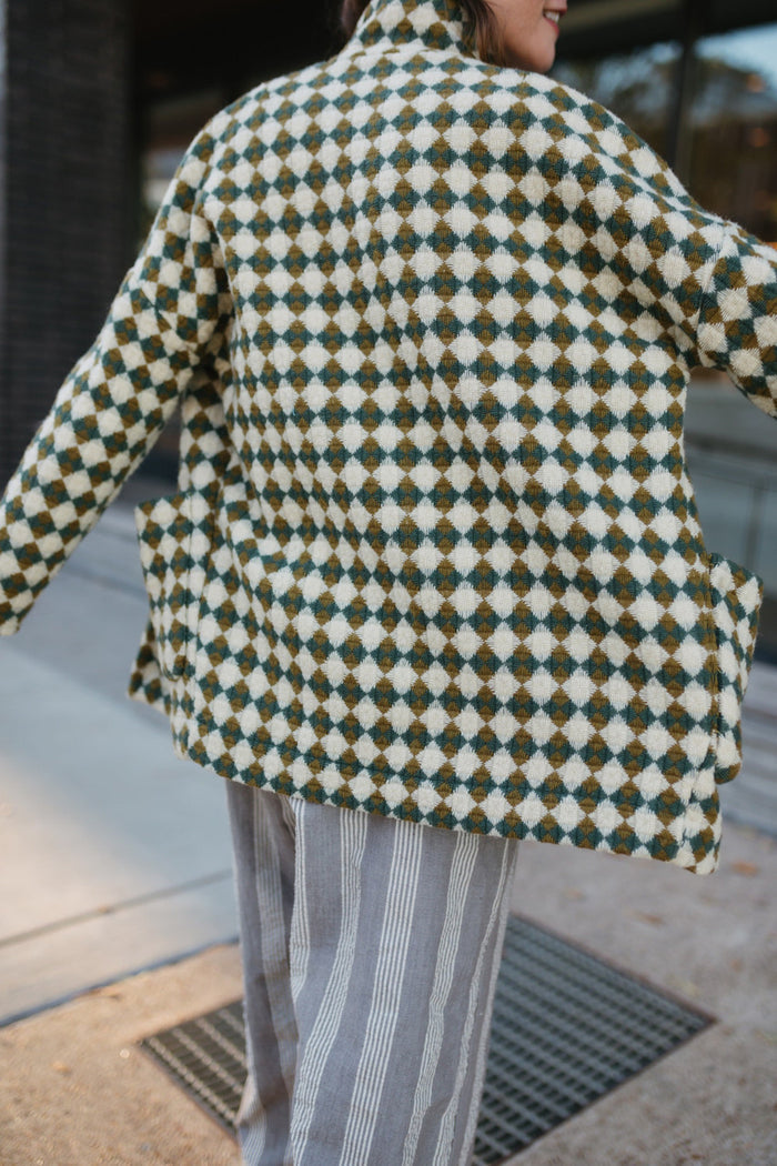 Portuguese Wool Pieper in Sage and Mustard Check Made to Order