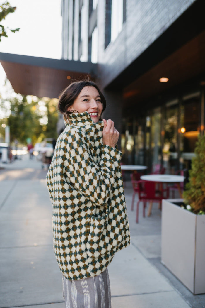 Portuguese Wool Pieper in Sage and Mustard Check Made to Order