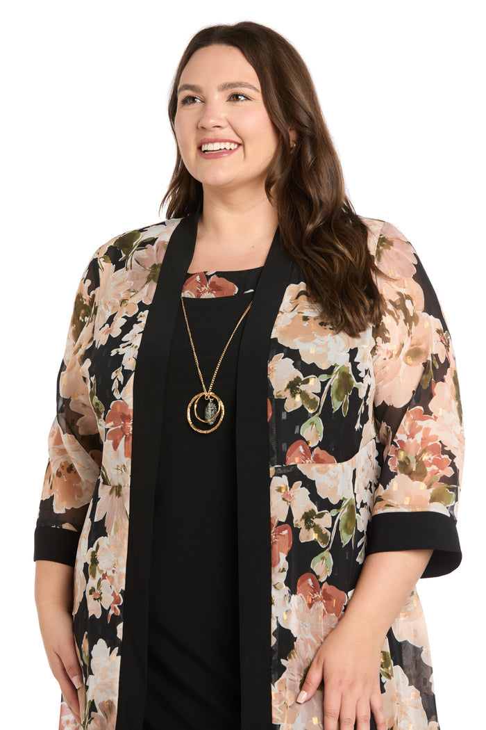 Printed Metallic Clip Jacket Dress