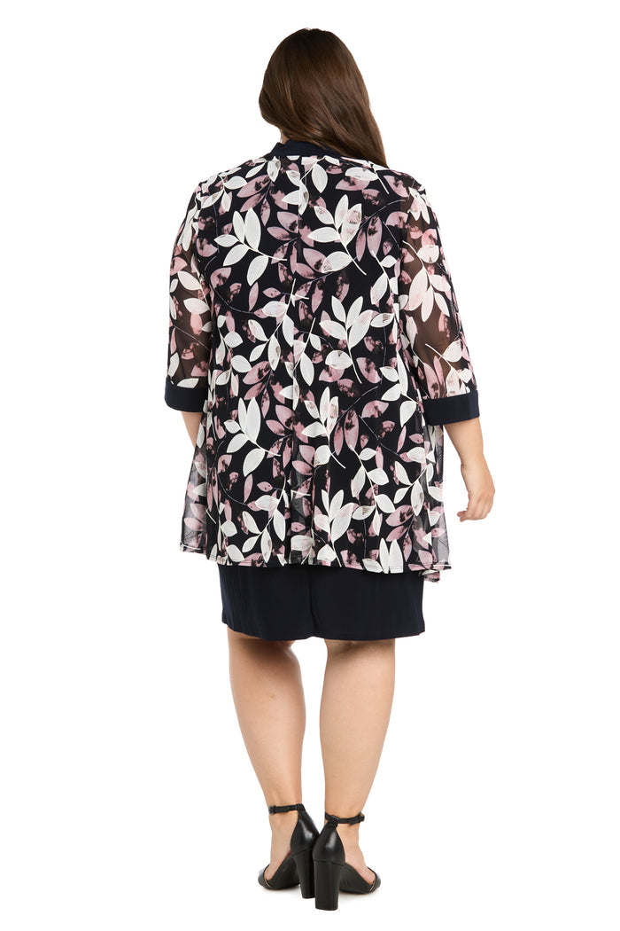Puff Print Power Mesh and Ity Swing Jacket Dress - Plus