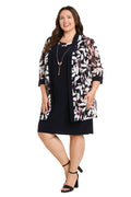 Puff Print Power Mesh and Ity Swing Jacket Dress - Plus