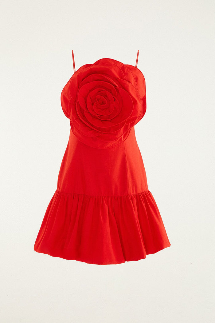 FARM Rio model wearing the Red Balloon Mini Dress