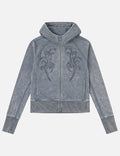 Reversed Fabric Cropped Hoodie