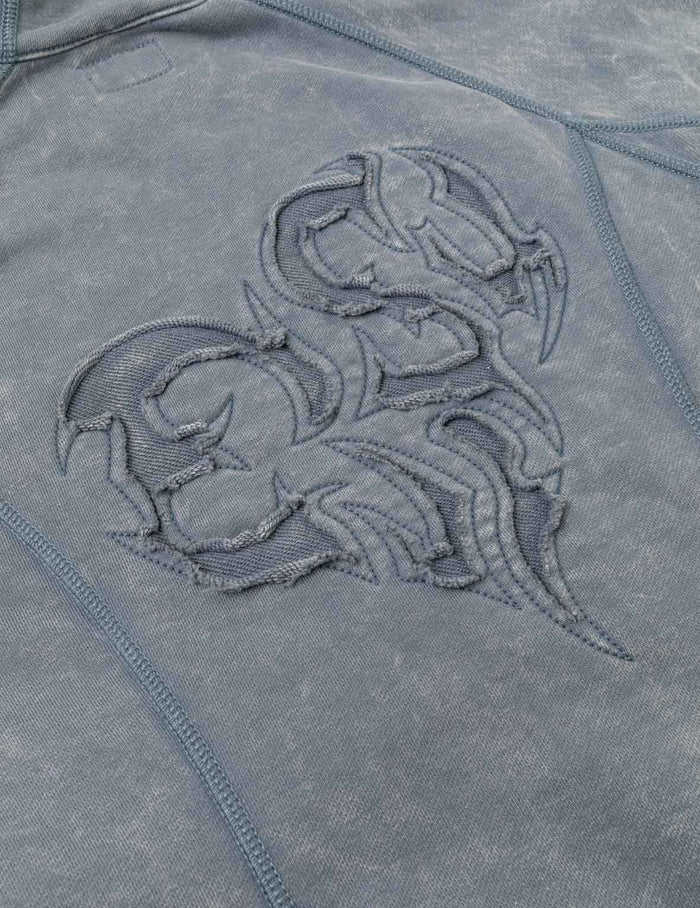 Reversed Fabric Cropped Hoodie