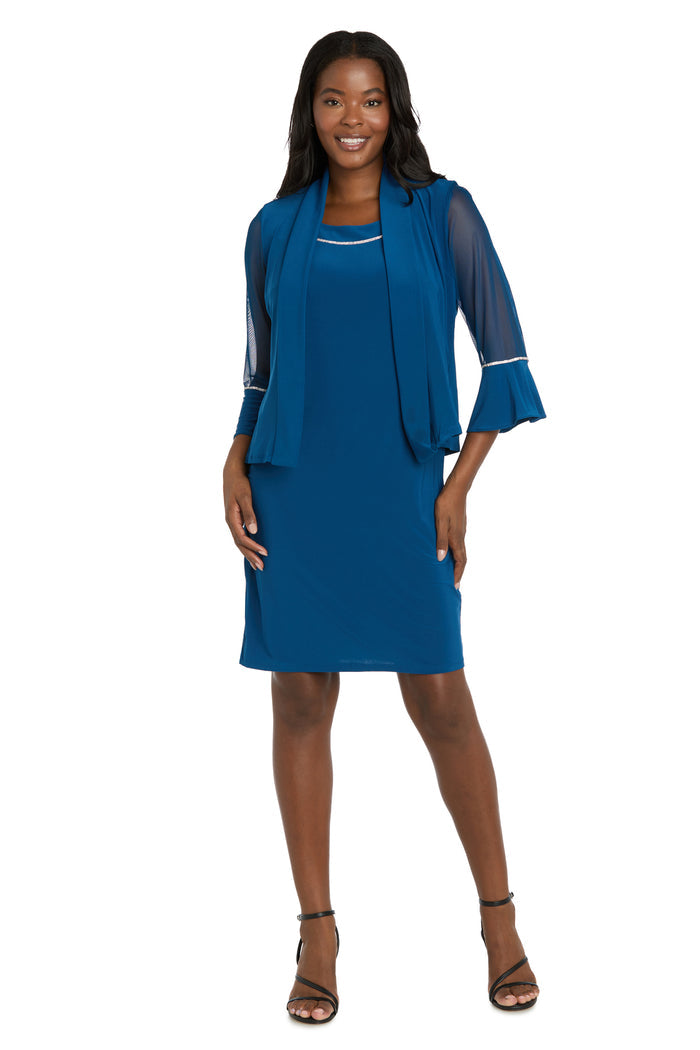 Rhinestone Trim Formal Jacket Dress