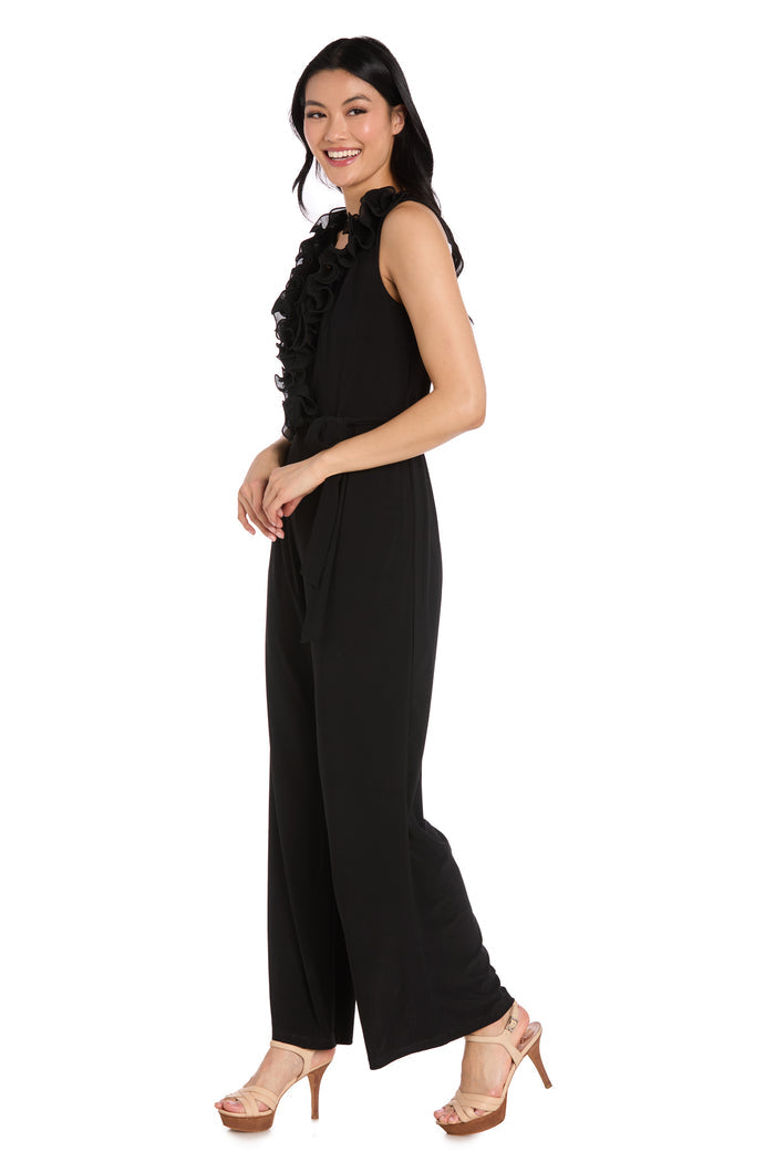 Ruffle Trim Wide Leg Jumpsuit - Petite