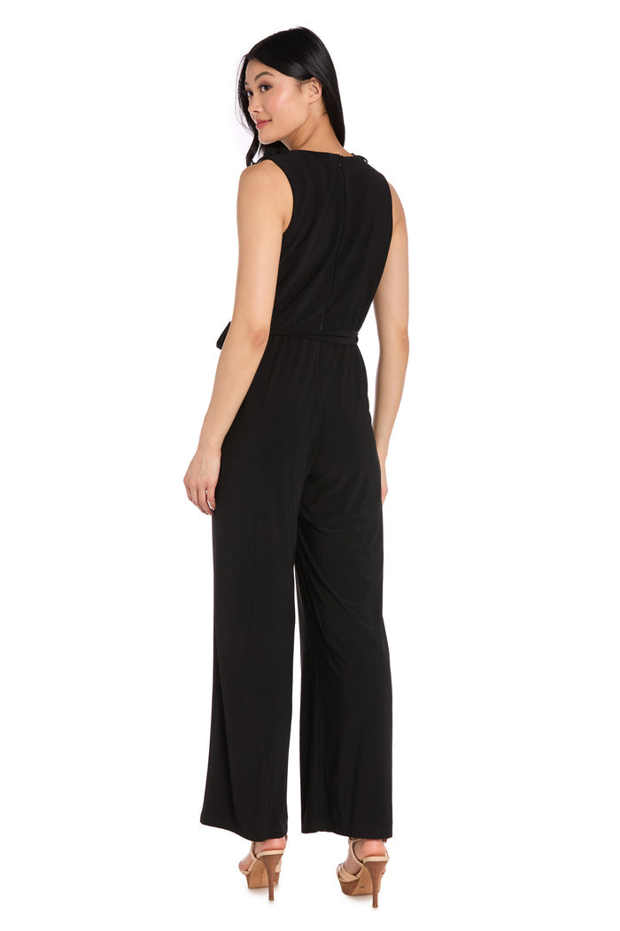 Ruffle Trim Wide Leg Jumpsuit
