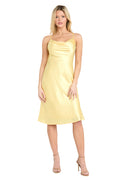 Satin Cowl Neck Midi Dress