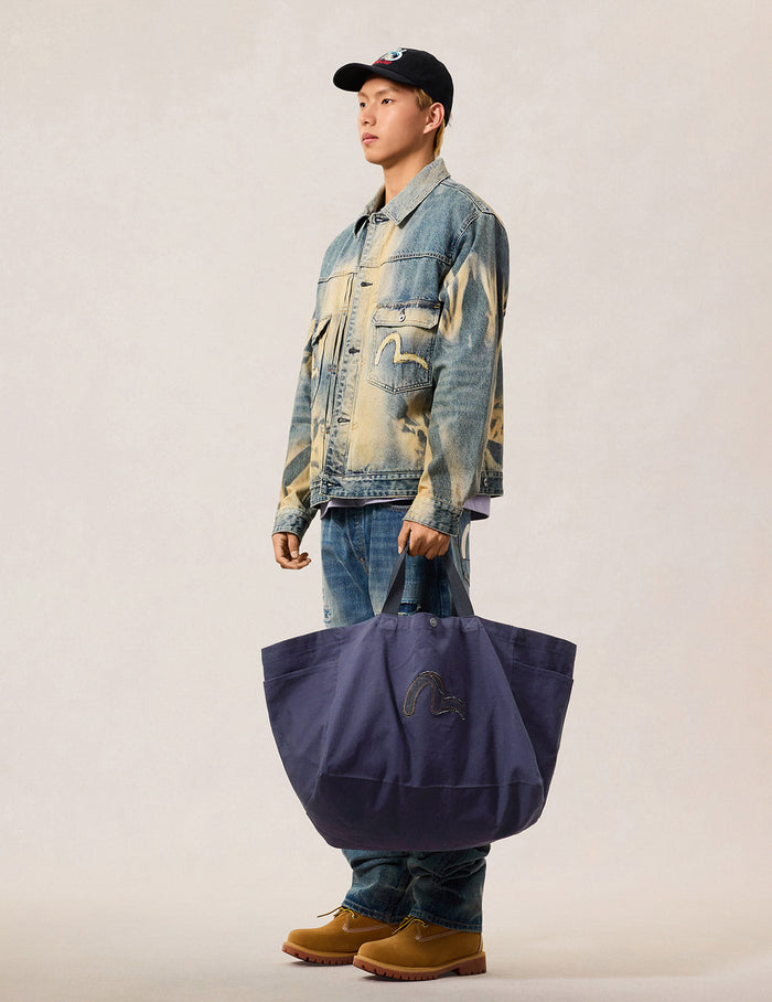 Seagull Denim Applique Tote Bag