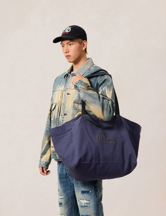 Seagull Denim Applique Tote Bag