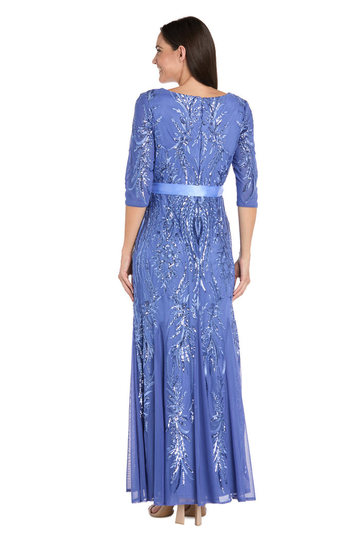 Sequined Gown With Sash Belt