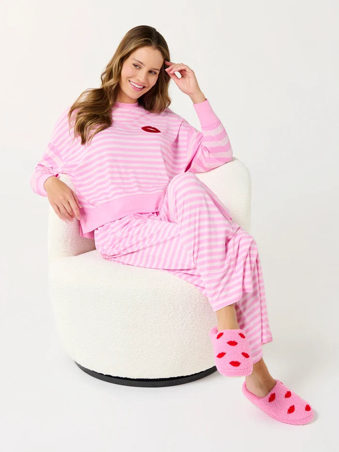 Shiraleah Lips Slippers, Pink