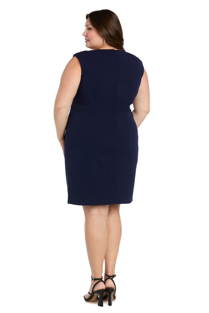 Short Belted Sheath Dress - Plus
