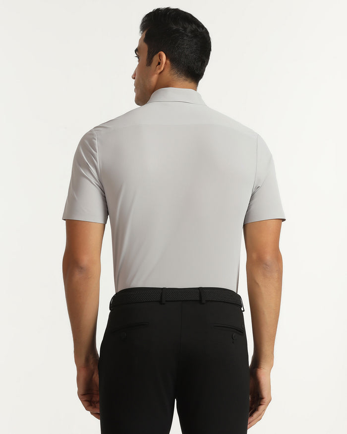 TechPro Formal Half Sleeve Grey Textured Shirt - Kanon