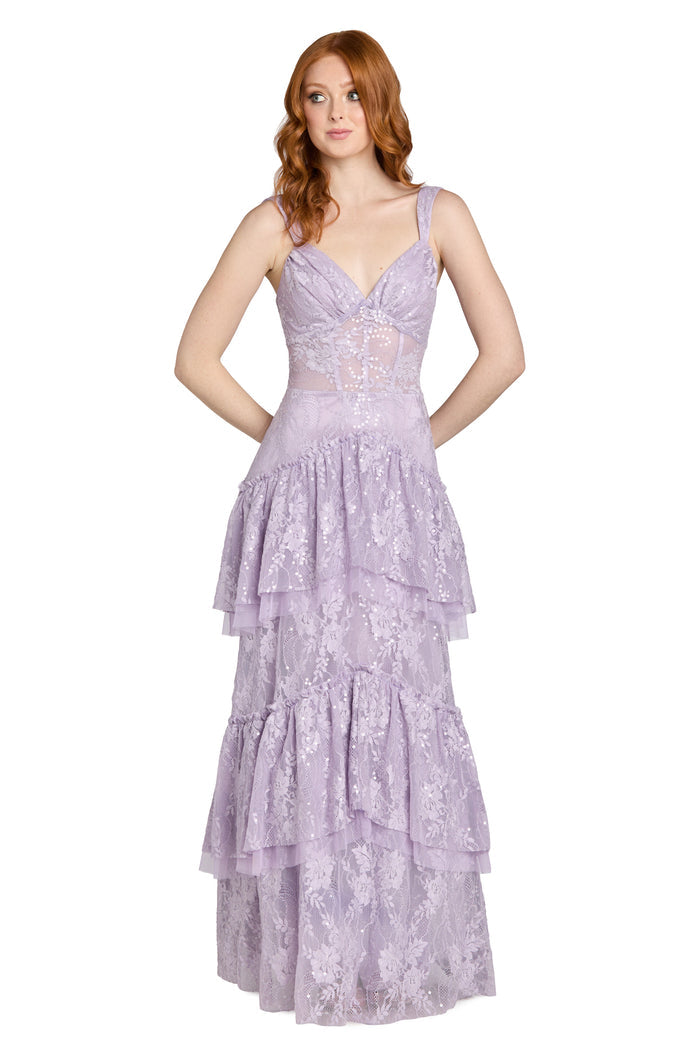 The Arabelle Lace Tiered Gown