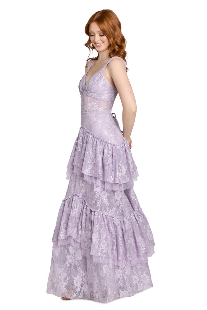 The Arabelle Lace Tiered Gown
