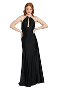 The Seraphina Midnight Halter Gown