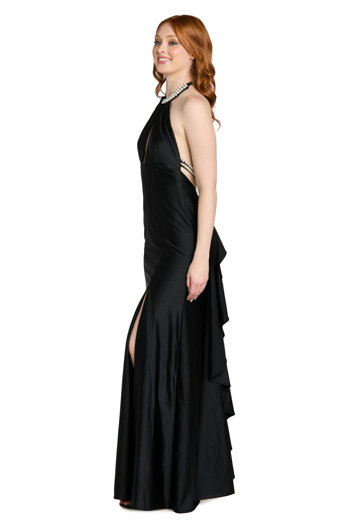 The Seraphina Midnight Halter Gown