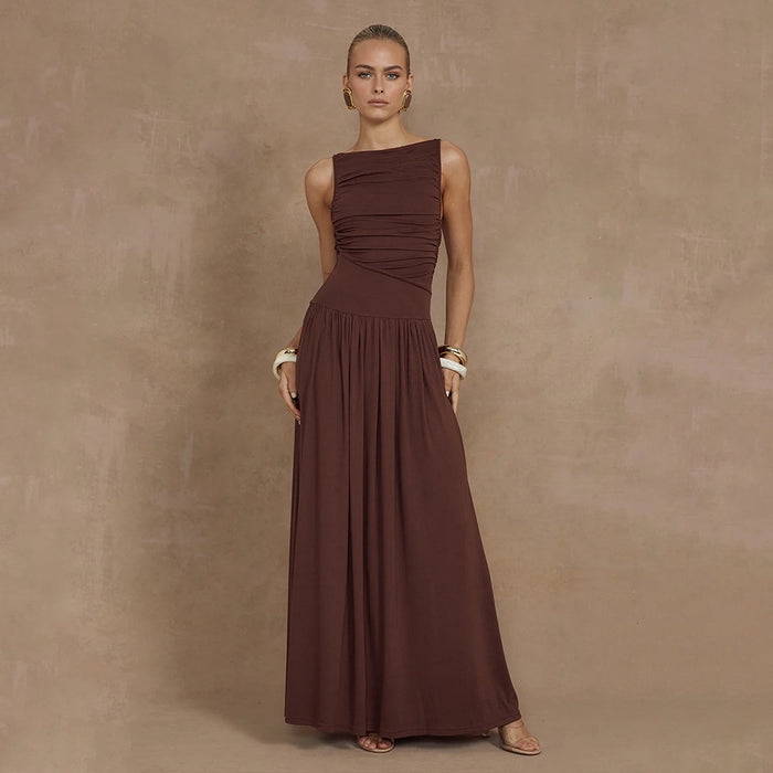 Trance Fit and Flare Dress - Brown