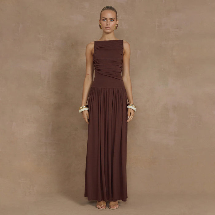 Trance Fit and Flare Dress - Brown