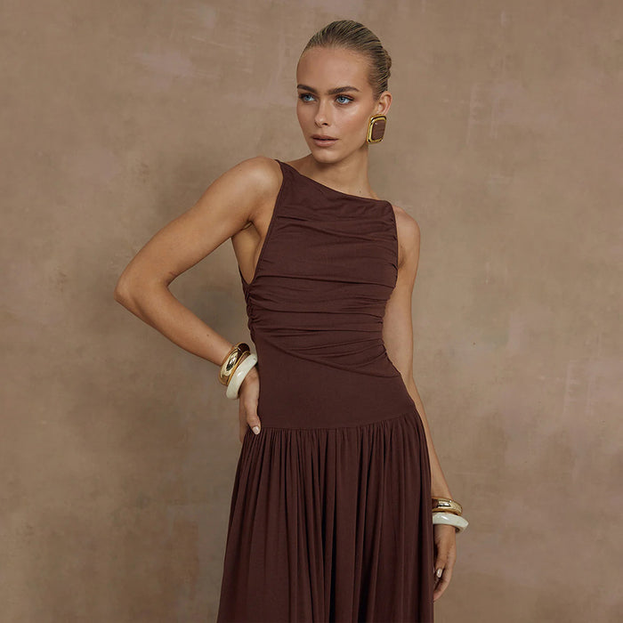 Trance Fit and Flare Dress - Brown