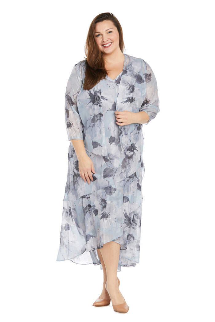 Two-Piece Chiffon Jacket Dress - Plus