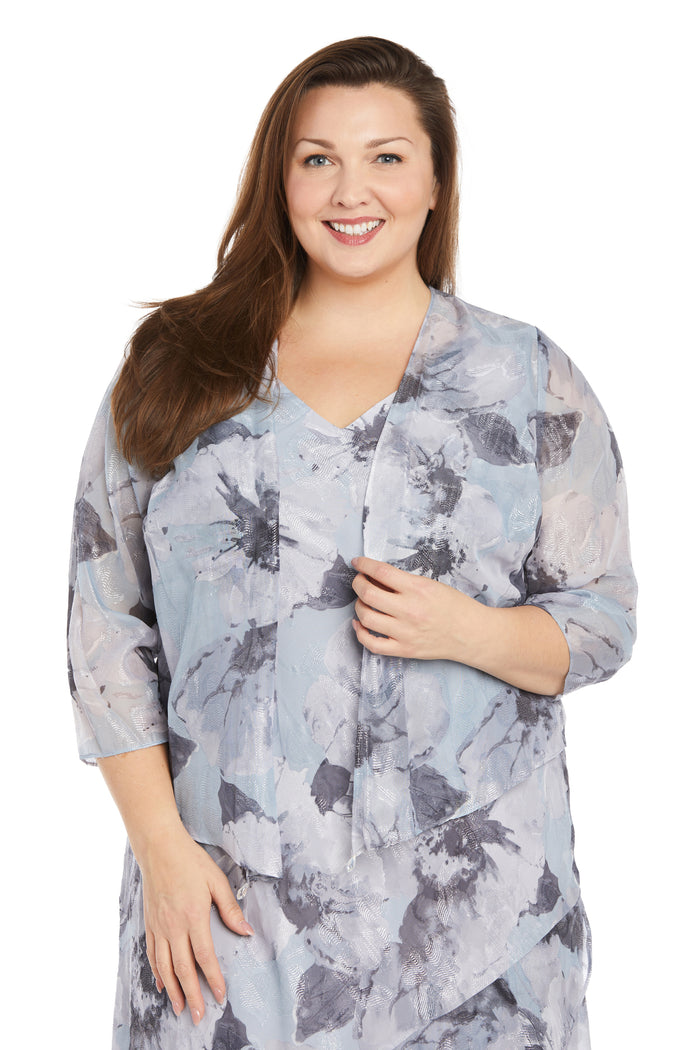 Two-Piece Chiffon Jacket Dress - Plus
