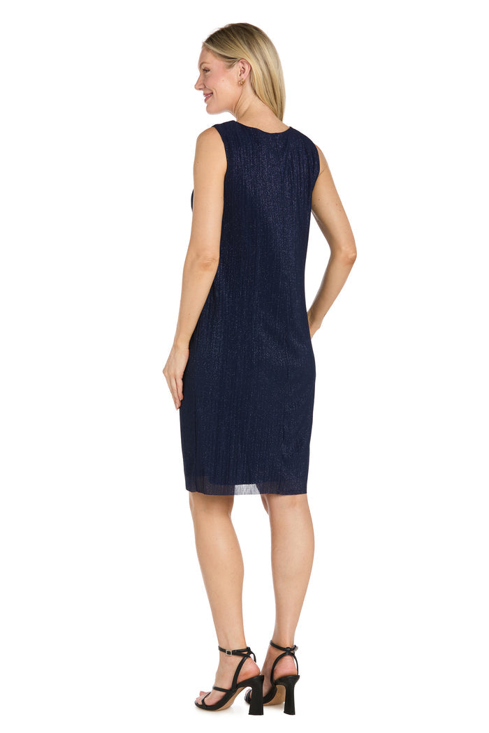 Two-Piece Flyaway Jacket Dress with Jewel Neckline