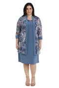 Two-Piece Printed Jacket and Dress Set - Plus