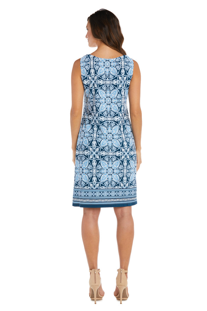 Two-Piece Puff Print Jacket Dress - Petite