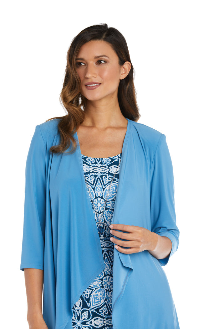 Two-Piece Puff Print Jacket Dress - Petite