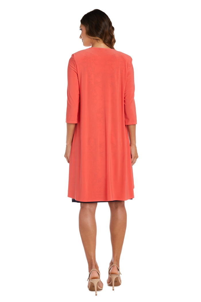 Two-Piece Puff Print Jacket Dress - Petite